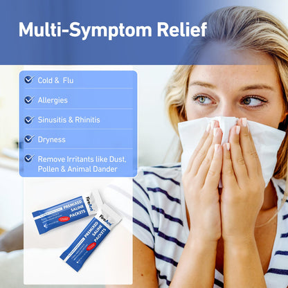 FireAnt Saline Packets for Nasal Rinse – 60 Premixed, PH-Balanced, Pharmaceutical Grade