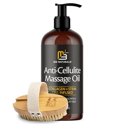 Anti-Cellulite Massage Oil & Firm Dry Brush Kit | M3 Naturals Radiant Body Care
