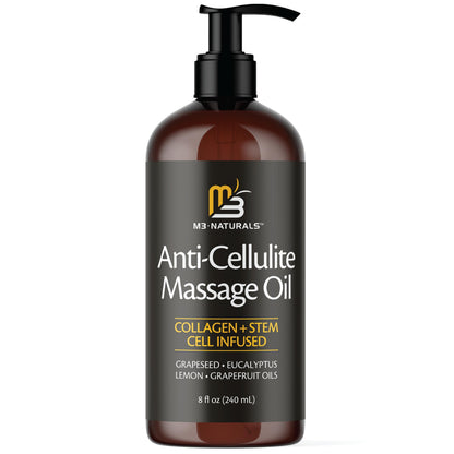M3 Naturals Firming Body Massage Oil with Collagen & Stem Cells – 8 oz