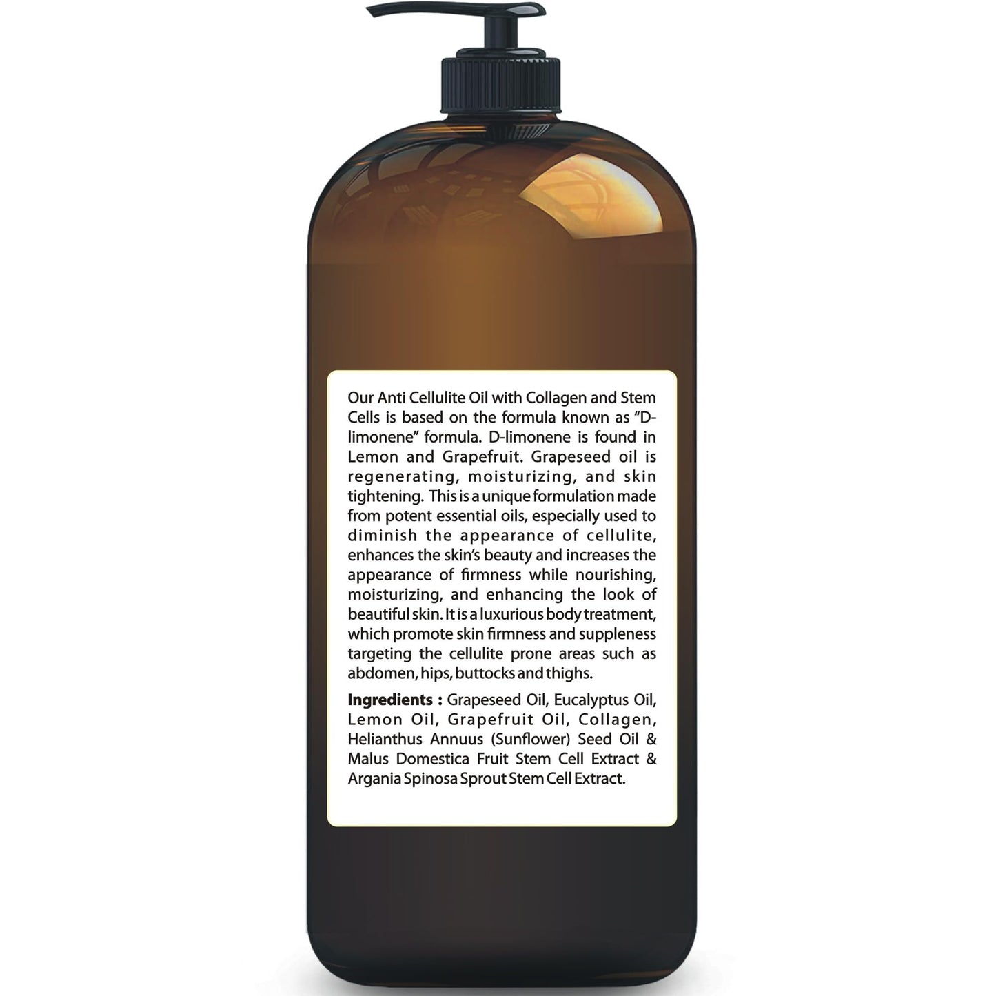 First Botany Anti-Cellulite Massage Oil with Collagen & Stem Cells – 8 oz