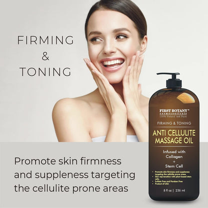 First Botany Anti-Cellulite Massage Oil with Collagen & Stem Cells – 8 oz