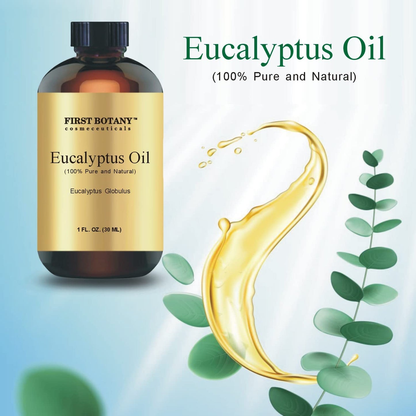 First Botany 100% Pure Eucalyptus Oil – Therapeutic Grade Essential Oil, 1 fl oz