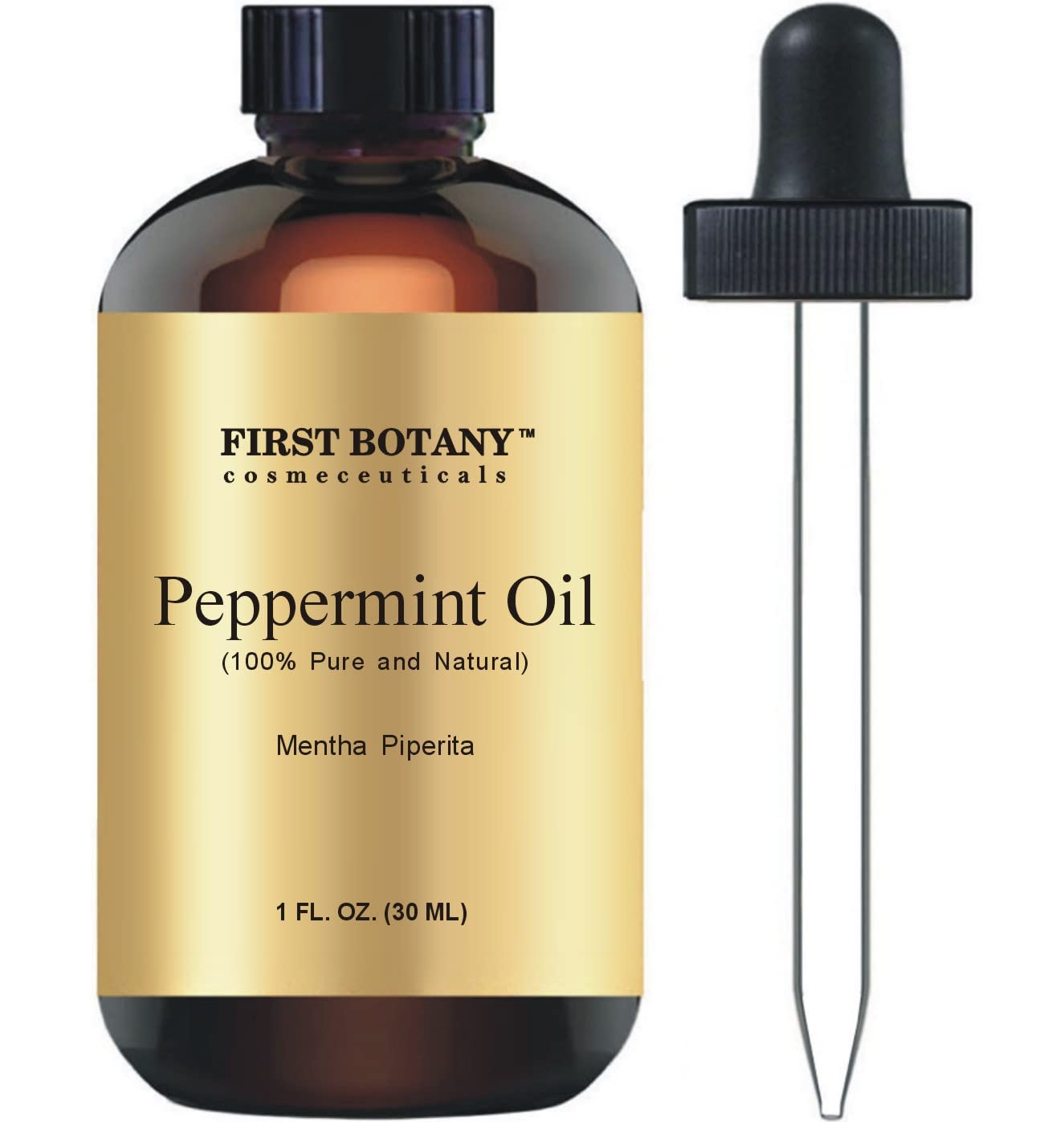 First Botany, 100% Pure Peppermint Oil - Premium Peppermint Essential Oil for Aromatherapy, Massage, Topical & Household Uses - 1 fl oz