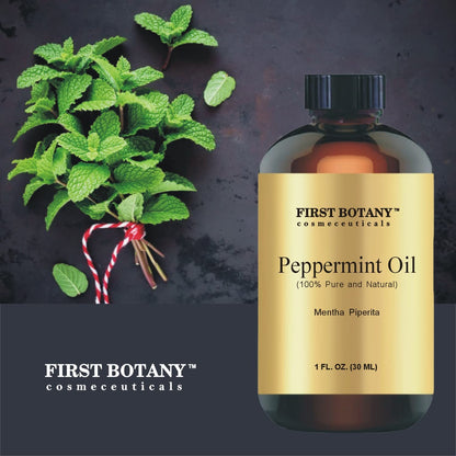 First Botany, 100% Pure Peppermint Oil - Premium Peppermint Essential Oil for Aromatherapy, Massage, Topical & Household Uses - 1 fl oz