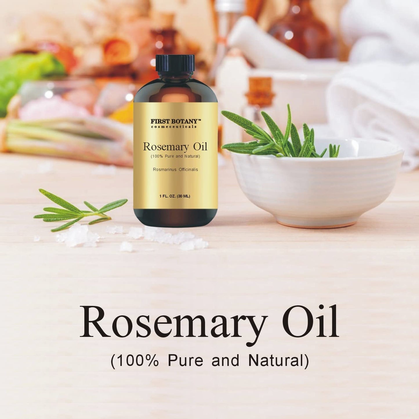 First Botany 100% Pure Rosemary Essential Oil – 1 fl oz for Aromatherapy, Massage & Household Use
