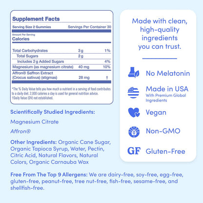 First Day Teens’ Nighttime Reset Calming Magnesium Gummies – Sleep Support, Mood Balance & Energy (30-Day Supply)