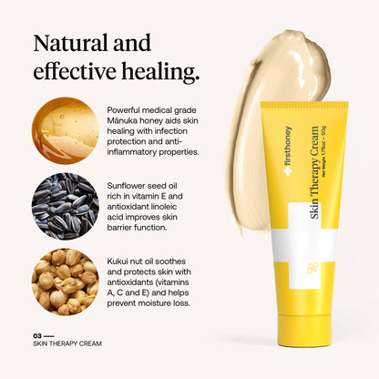 FIRST HONEY Manuka Honey Cream for Dry & Itchy Skin | Baby-Safe Natural Emollient | 1.75 oz