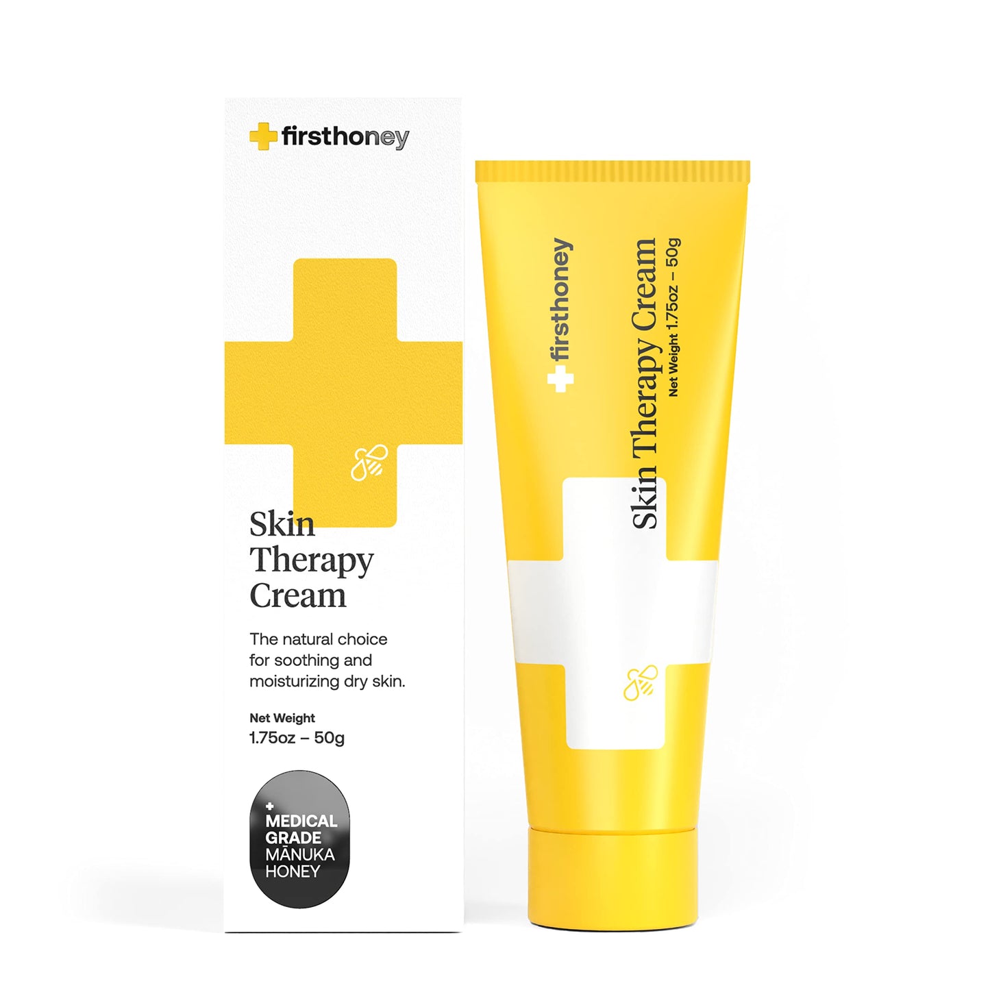 FIRST HONEY Manuka Honey Cream for Dry & Itchy Skin | Baby-Safe Natural Emollient | 1.75 oz