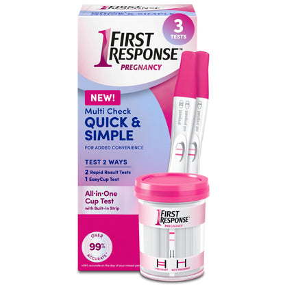 First Response Multi Check Quick & Simple Pregnancy Test Kit – 1 EasyCup & 2 Rapid Result Tests