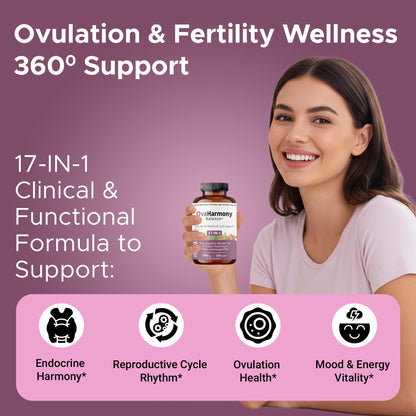 FIRSTORGANIC OvaHarmony Balance+ | 2960mg - 17-in-1 | Herbal PCOD/PCOS & Menstural Cycle Support | Feminine Everyday Wellness Formula | Third-Party Tested, Vegan, Non-GMO, Gluten Free | 120 Capsules