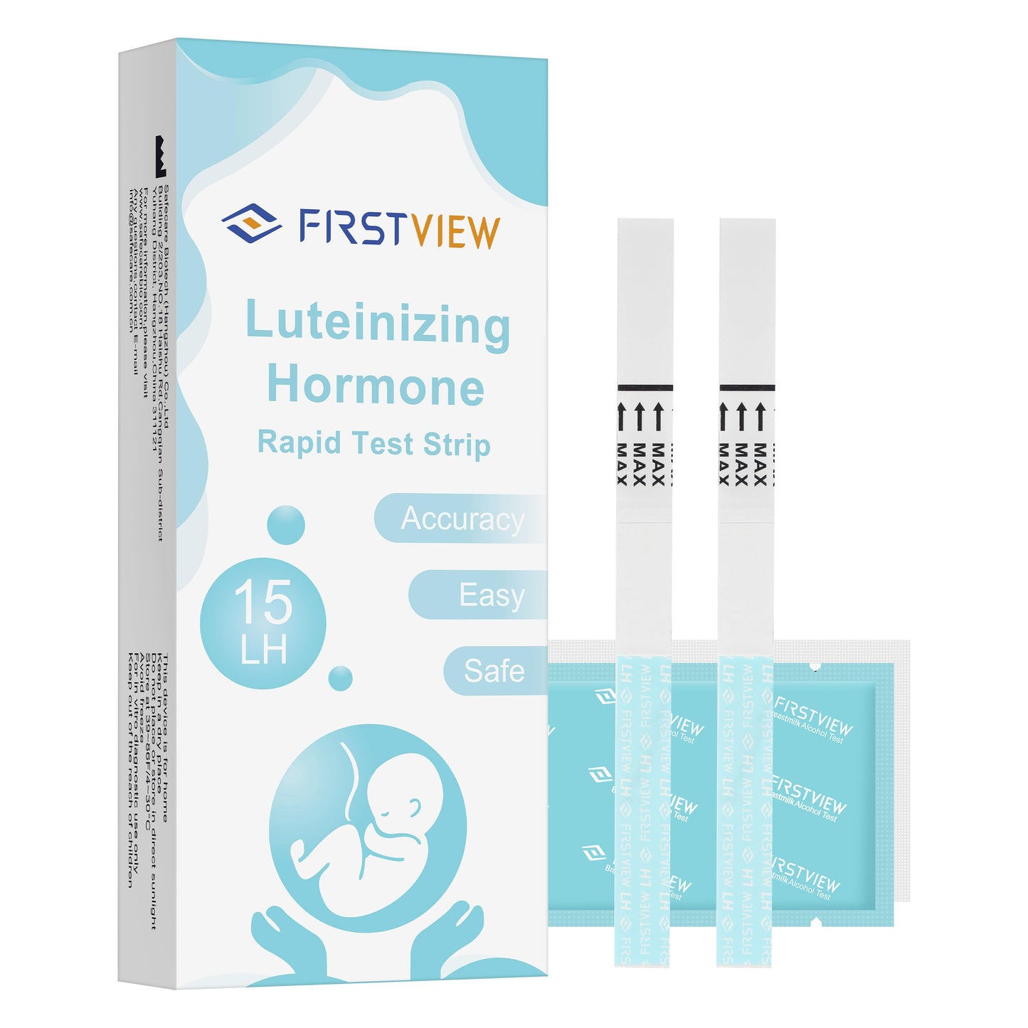 FIRSTVIEW Ovulation Test Strips - 15 Strips, Results Within 5 Minutes, Clear Display, Easy to use
