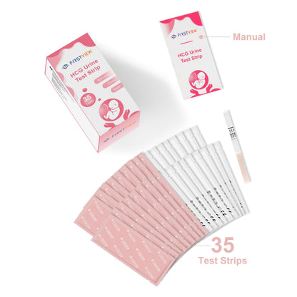 FIRSTVIEW Pregnancy Test Kit - 5-Minute Results, Home Use, 35 Strips