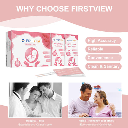 FIRSTVIEW Pregnancy Test Kit - 5-Minute Results, Home Use, 35 Strips