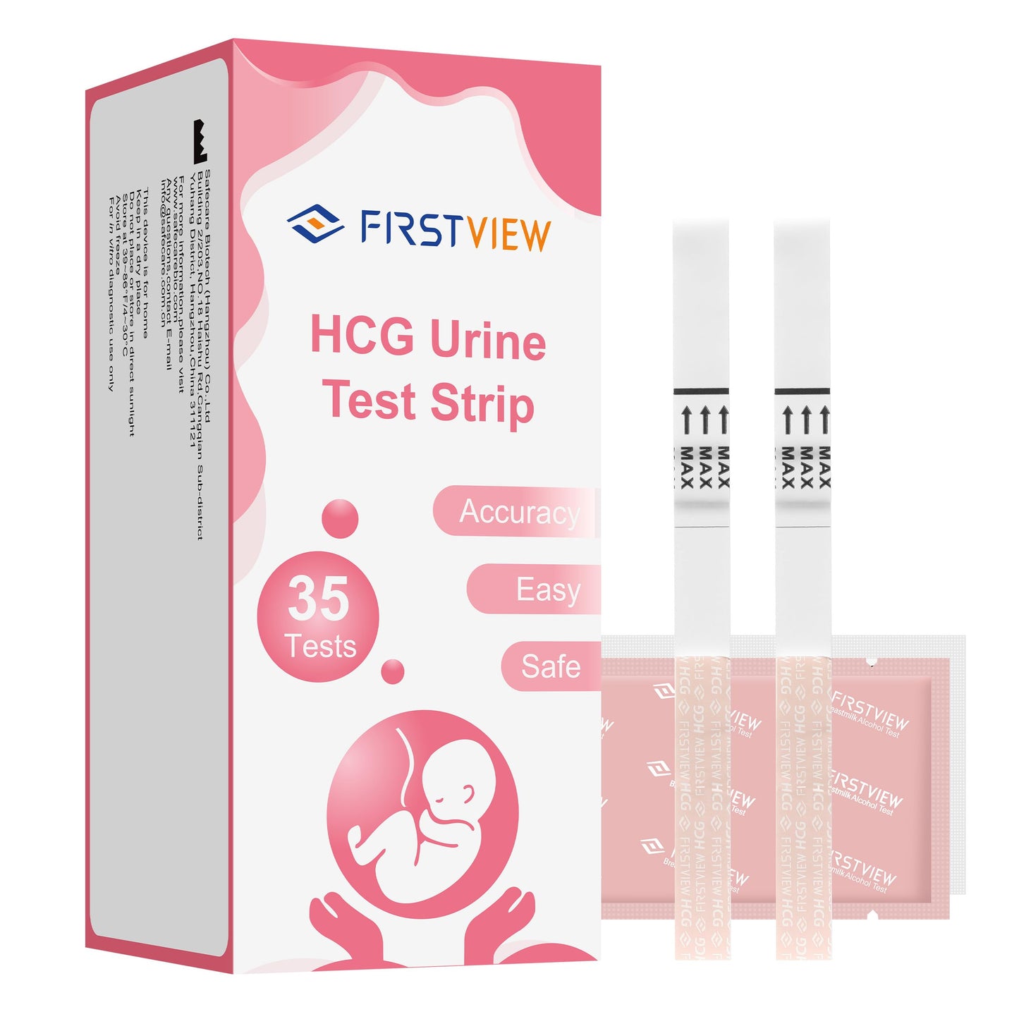 FIRSTVIEW Pregnancy Test Kit - 5-Minute Results, Home Use, 35 Strips