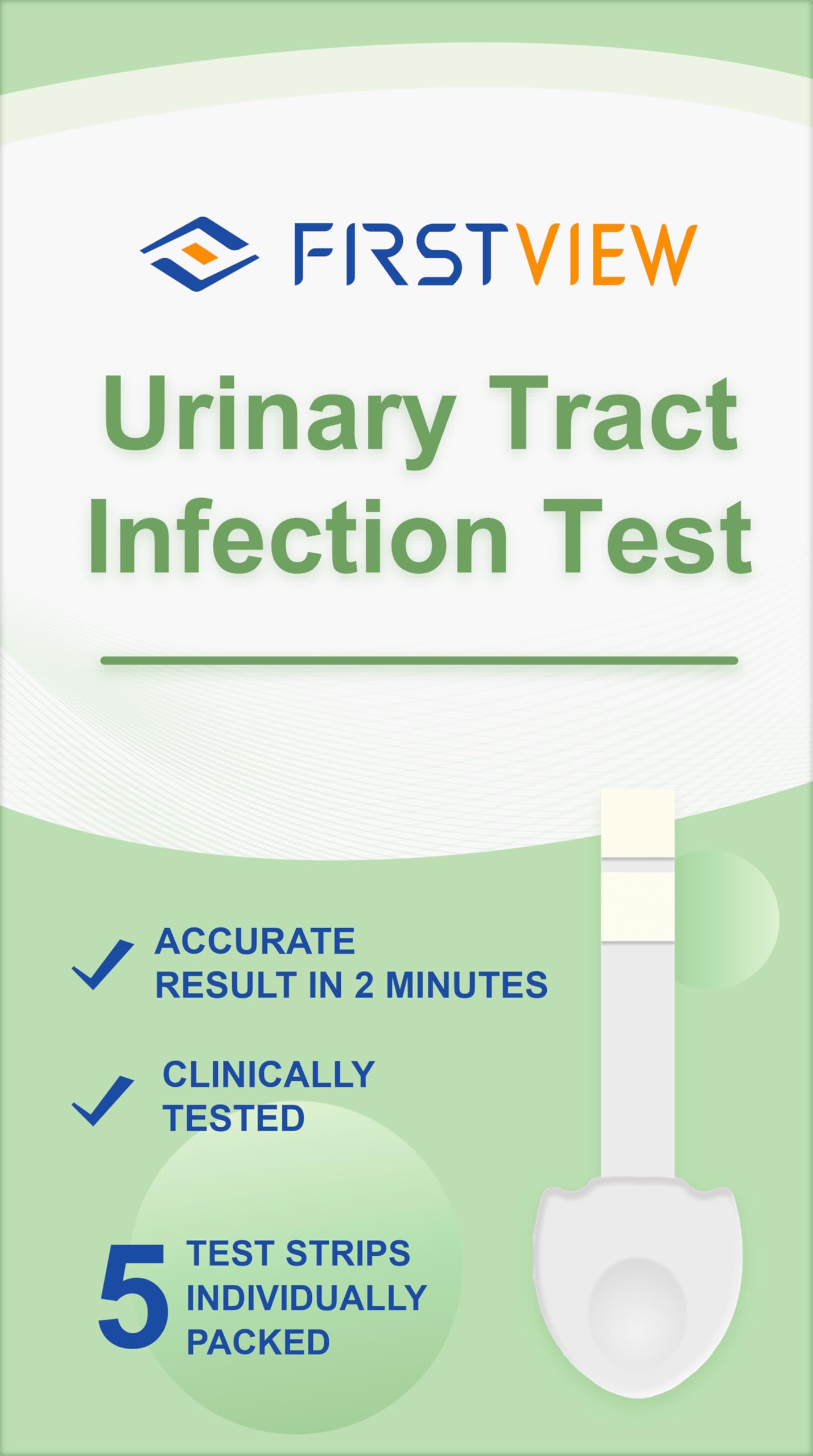 FIRSTVIEW UTI Test Strips – Leukocytes & Nitrites, 2-Minute Results (5 Pcs)