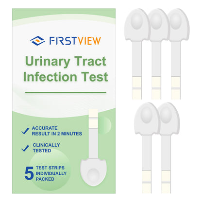 FIRSTVIEW UTI Test Strips – Leukocytes & Nitrites, 2-Minute Results (5 Pcs)