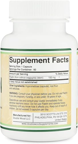 Fisetin Supplement 100mg – 60 Count | Senolytic Polyphenols | Double Wood