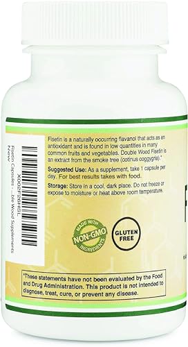 Fisetin Supplement 100mg – 60 Count | Senolytic Polyphenols | Double Wood