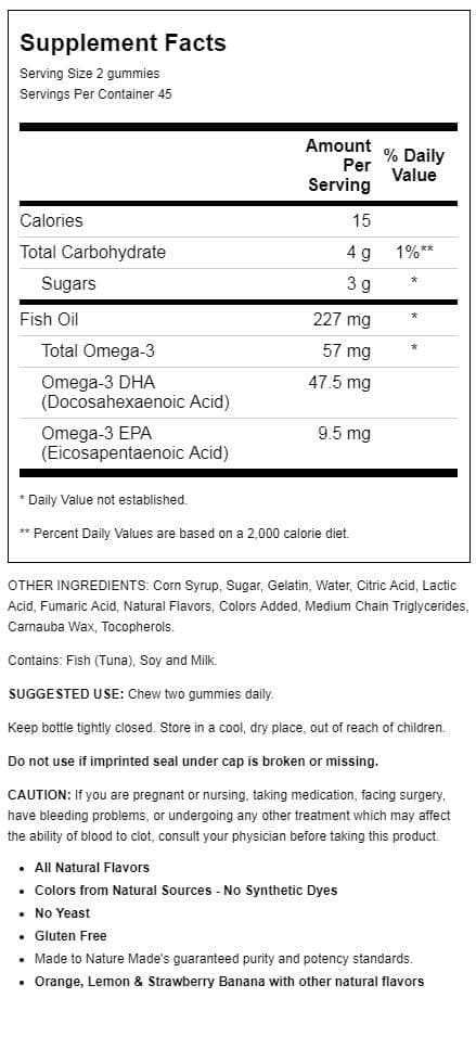Fish Oil Gummies 90 Softgels – Heart-Healthy Omega-3s EPA & DHA