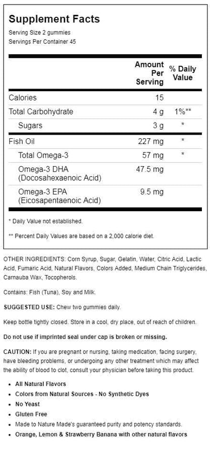 Fish Oil Gummies 90 Softgels – Heart-Healthy Omega-3s EPA & DHA