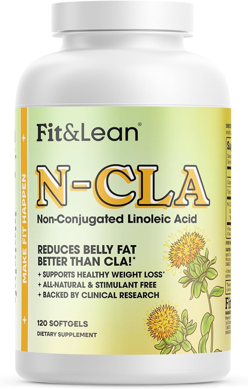 Fit & Lean N-CLA – Non-Conjugated Linoleic Acid, Belly Fat Reduction, 120 Servings