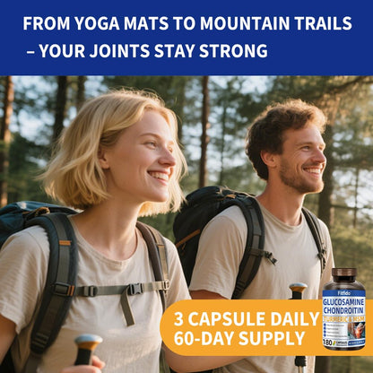 Fitfido Glucosamine Chondroitin MSM and Turmeric - Joint Health & Mobility, 180 Capsules