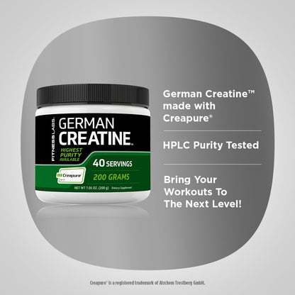 Fitness Labs German Creatine Powder – Creapure Monohydrate, 7.05 oz, Pack of 2