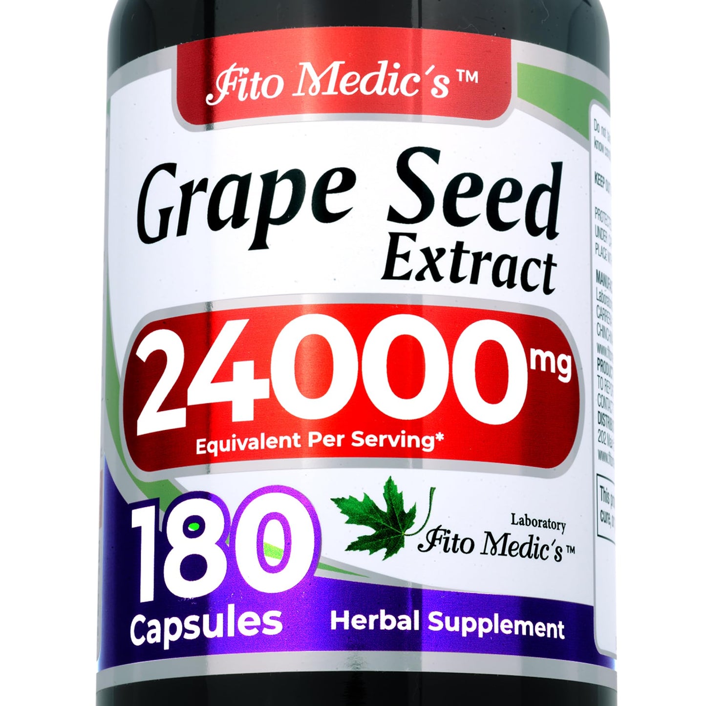 FITO MEDIC'S Lab | Grape Seed Extract - 180 Capsules | Ultra High Absorption
