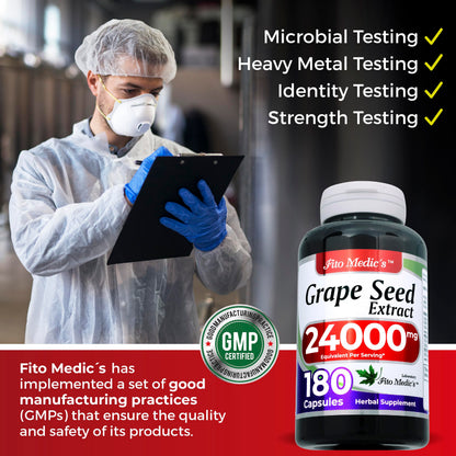 FITO MEDIC'S Lab | Grape Seed Extract - 180 Capsules | Ultra High Absorption