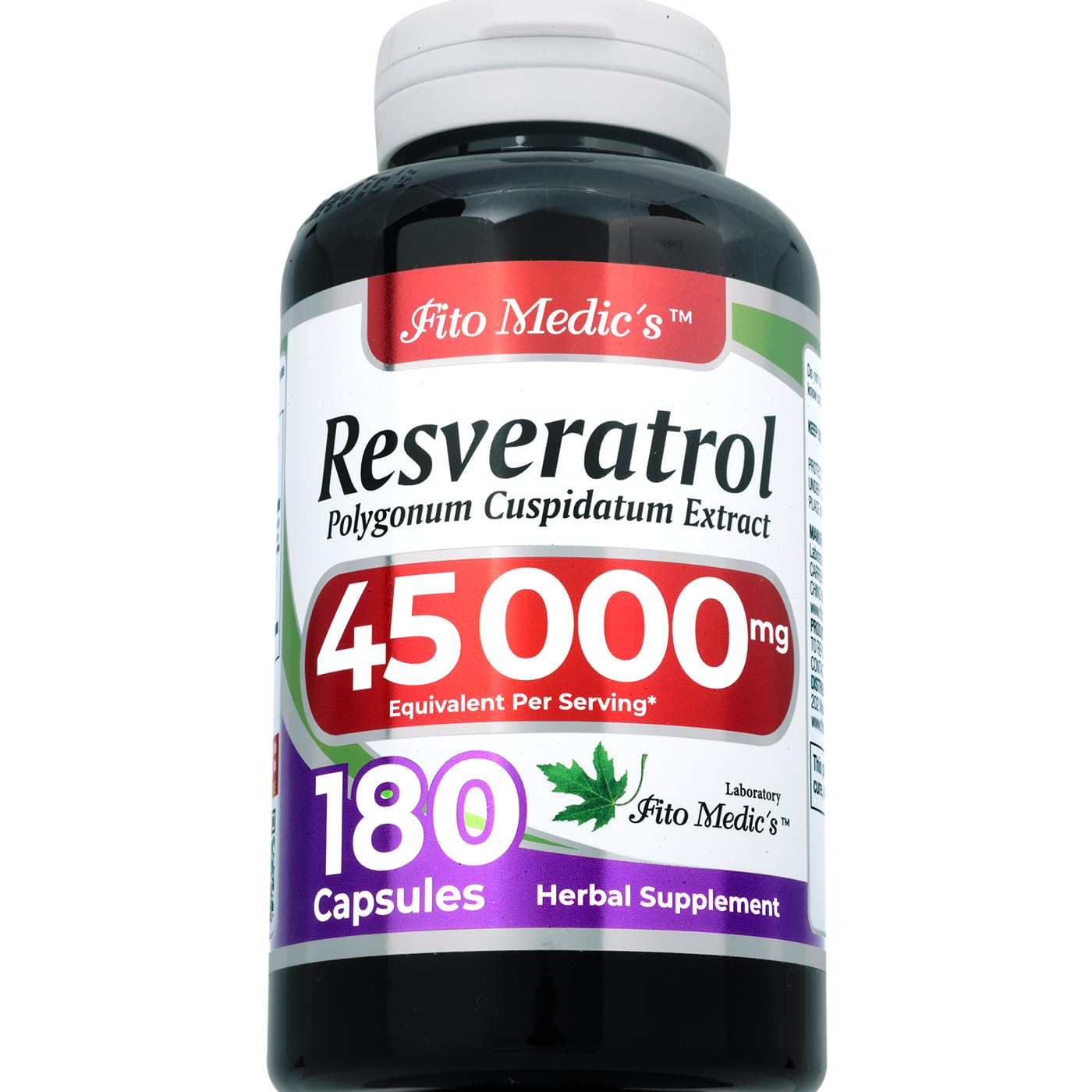 FITO MEDIC'S Lab Resveratrol 450 mg – 180 Count (Pack of 2) | 100:1 Extract