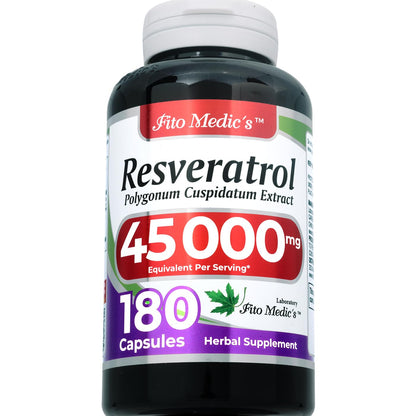 FITO MEDIC'S Lab Resveratrol 450 mg – 180 Count (Pack of 2) | 100:1 Extract