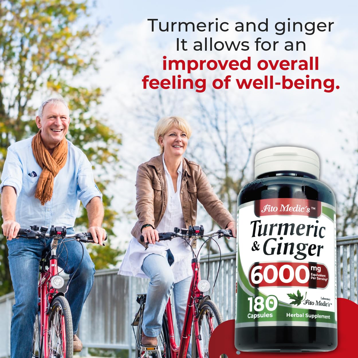 FITO MEDIC'S Lab | Turmeric and Ginger Supplement | 6000 mg | 180 Caps | Ultra high Absorption, s. (Pack of 2)