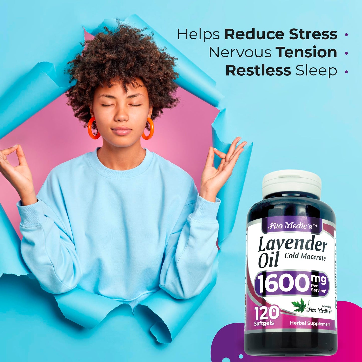 FITO MEDIC'S Lab | Lavender Pills |120 Soft gels | 1600 mg | Better Absorption | Lavender Extract | Lavanda Oil