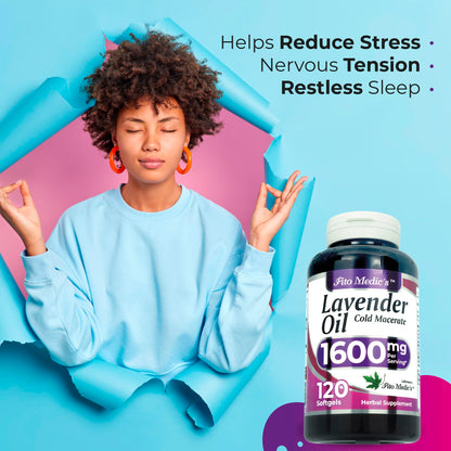 FITO MEDIC'S Lab | Lavender Pills |120 Soft gels | 1600 mg | Better Absorption | Lavender Extract | Lavanda Oil