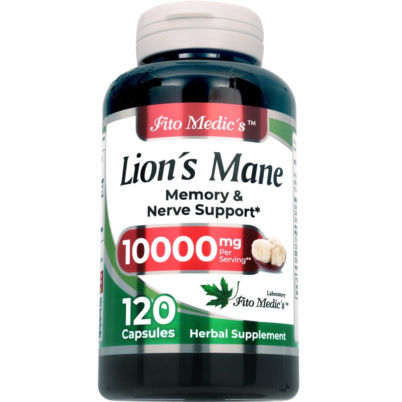 FITO MEDIC'S Lab Lions Mane Supplement - 120 Capsules | Ultra High Absorption