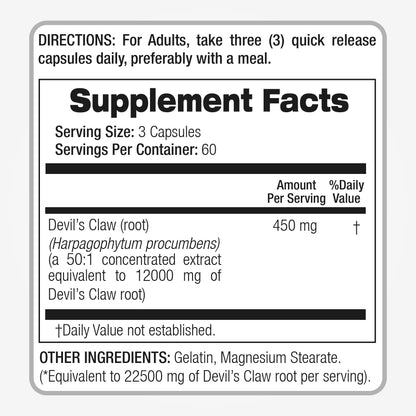 FITO MEDIC'S Lab Devils Claw 180 Capsules – Harpagophytum Procumbens | Ultra High Absorption