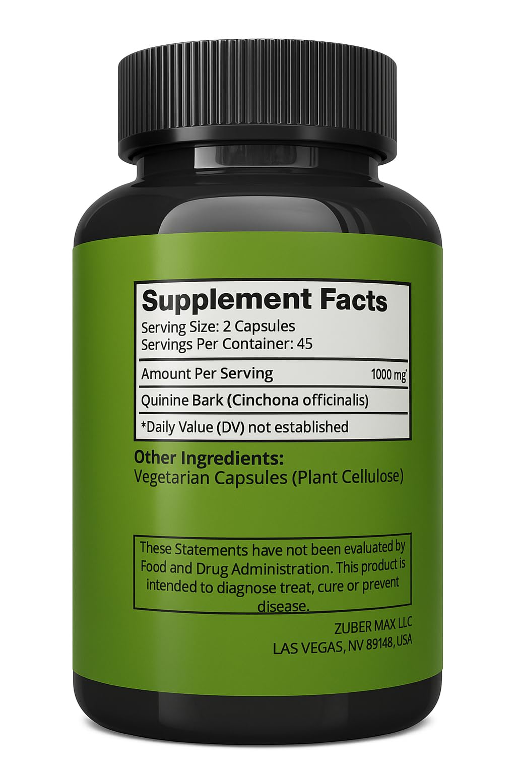 FitoHerbs Quinine Herbal Supplement - Cinchona Bark 1000mg Veg Capsules (90) | Leg Cramps, Immune & Digestive Support