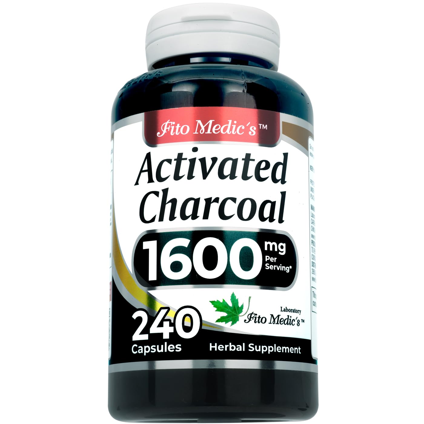 FITO MEDIC'S Lab | Activated Charcoal Pills | 1600 mg per Serving | 240 Caps | Activated Charcoal | Ultra High Absorption