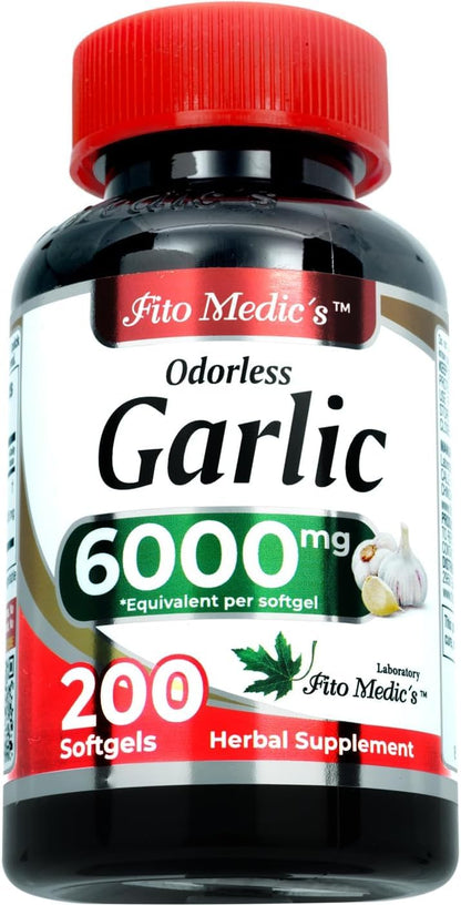 FITO MEDIC'S Lab | Garlic Supplements | Garlic Pills | Odorless Garlic | 200 Softgels