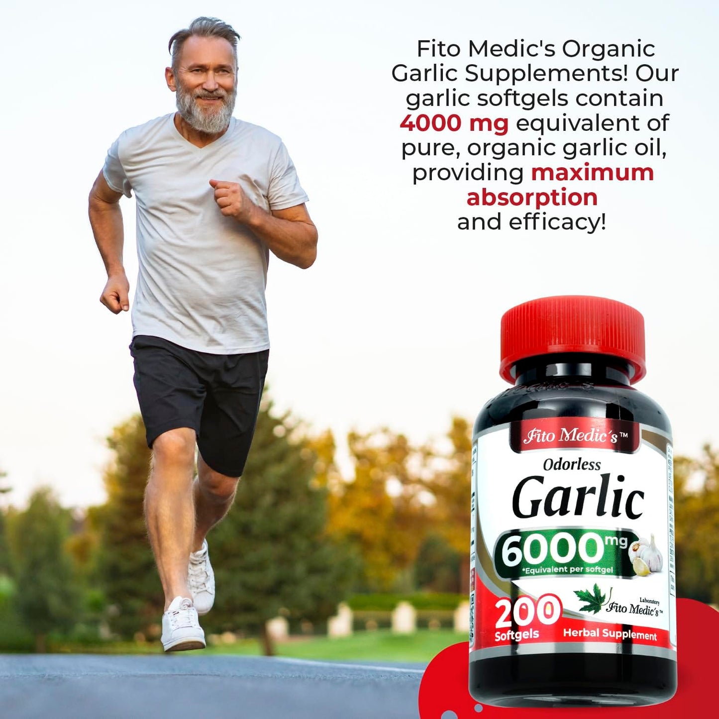 FITO MEDIC'S Lab | Garlic Supplements | Garlic Pills | Odorless Garlic | 200 Softgels