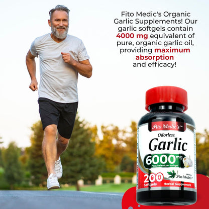 FITO MEDIC'S Lab | Garlic Supplements | Garlic Pills | Odorless Garlic | 200 Softgels