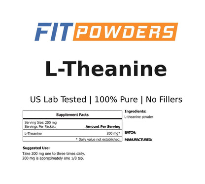FitPowders L-Theanine Powder – 100g, Pure, Non-GMO, Vegan