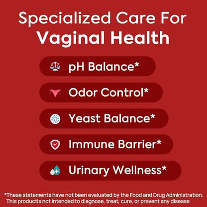 Vaginal Probiotics for Women - pH Balance, Odor Control, Flora, Immune Support - 60 CT