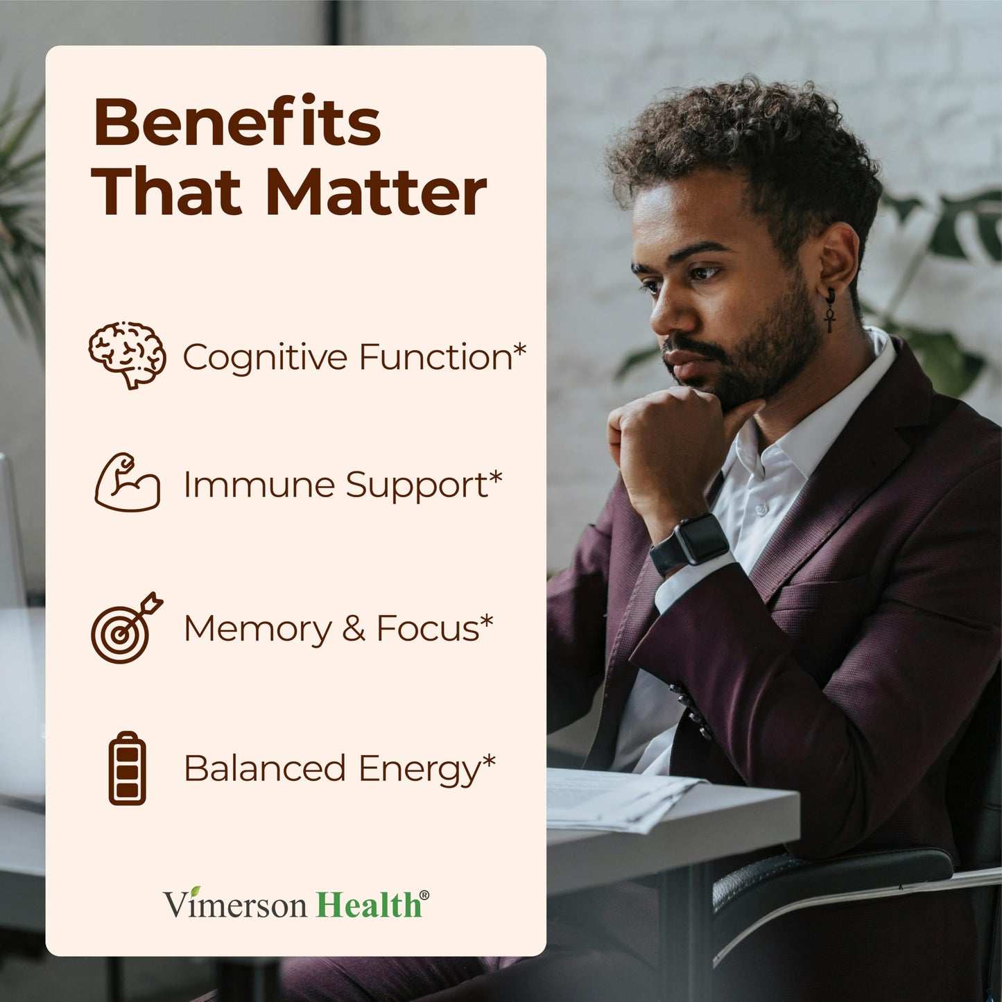 Lions Mane Capsule Supplement - Focus, Mood & Immune Support (60 Vegan Capsules) - Non-GMO