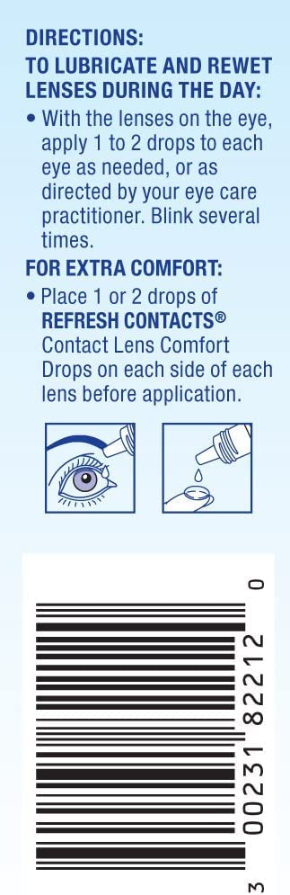 Refresh Contacts Lubricant Eye Drops 0.4 oz Sterile 5 Pack | Lens Comfort