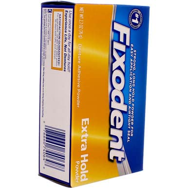 Fixodent Denture Adhesive Powder Extra Hold 2.70 oz – Pack of 3