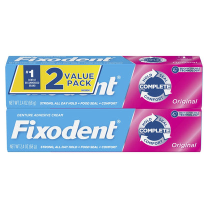 Fixodent Complete Original Denture Adhesive Cream - 2.4 oz Pack of 2