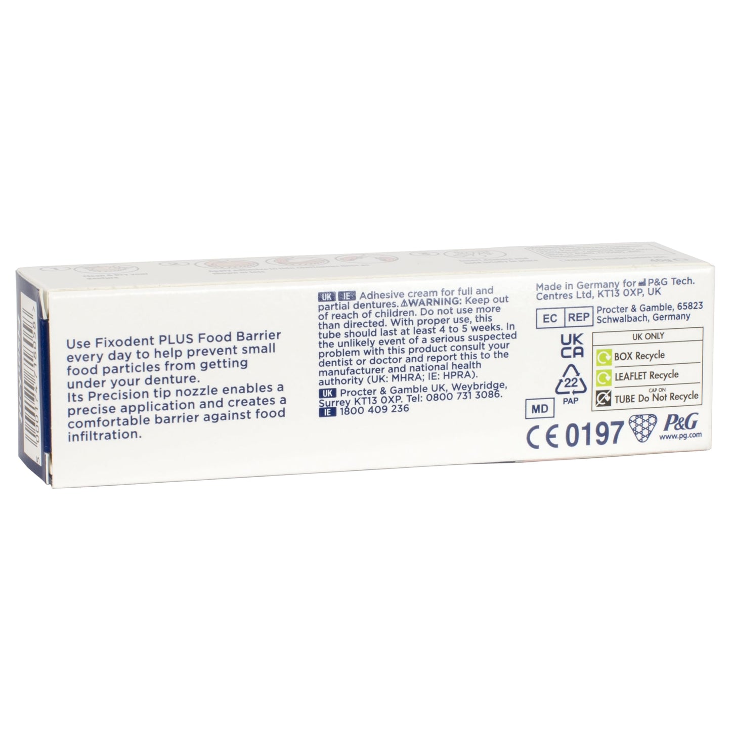 Fixodent Denture Adhesive Cream - Food Seal | Waterproof, Hypoallergenic