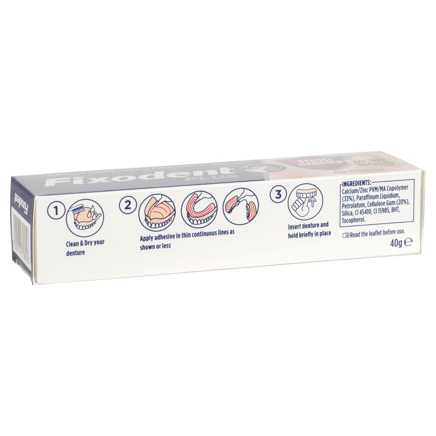 Fixodent Denture Adhesive Cream - Food Seal | Waterproof, Hypoallergenic