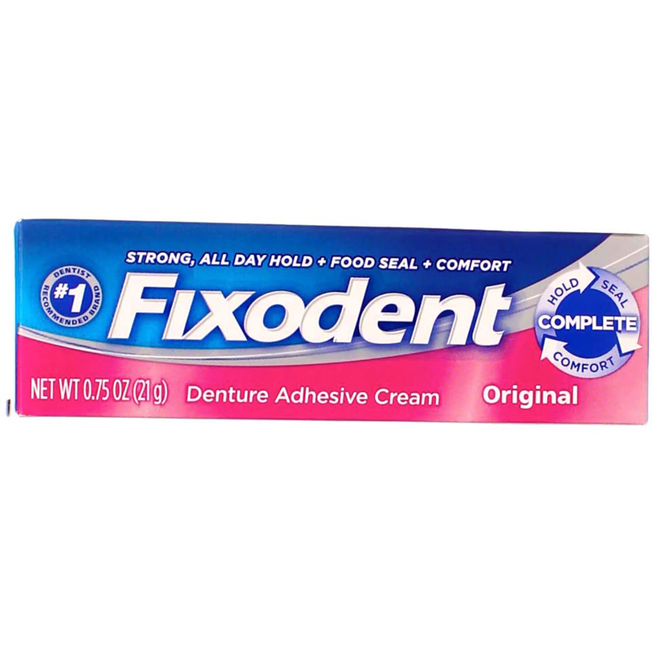 Fixodent Denture Adhesive Cream Original Multi 0.75 oz Pack of 4